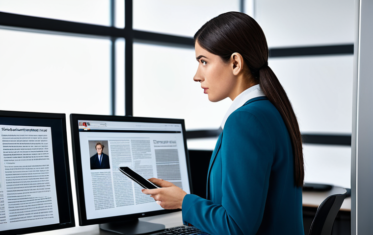 미디어의 윤리적 쟁점 - Fact-Checking News**

"A journalist, fully clothed in modest attire, carefully checking information ...