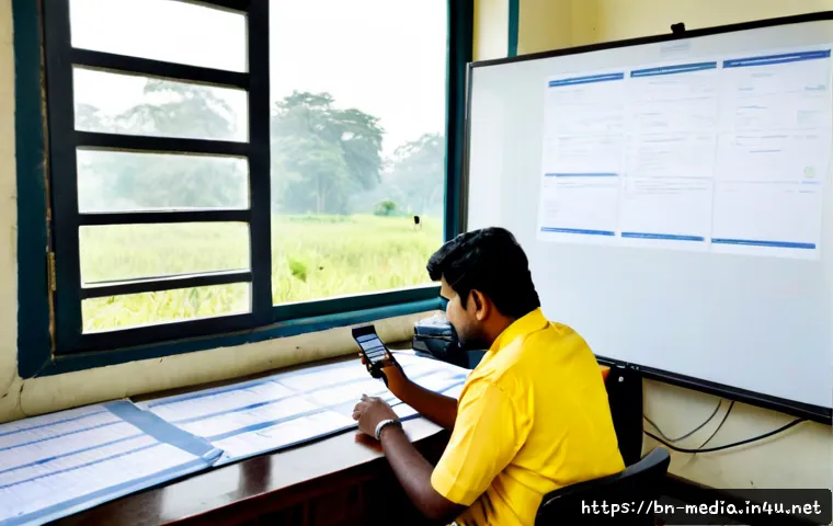 미디어 연구의 방법론 - Photorealistic university media research workshop in Bangladesh, a Bengali researcher reviewing vide...